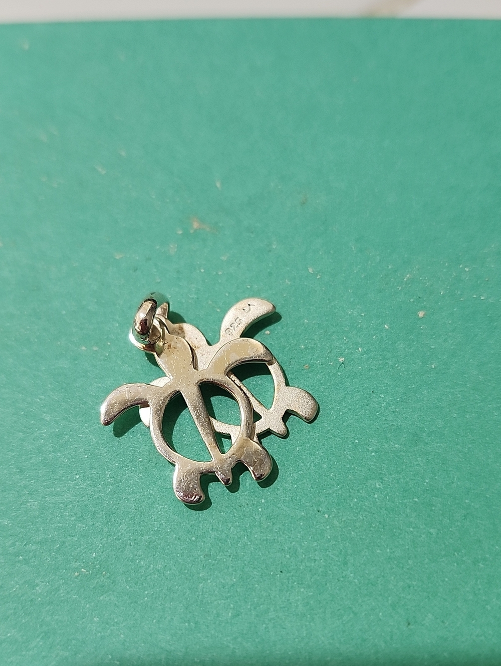 Sterling Silver Double Turtle Pendant Charm